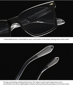 Détail des branches antidérapantes et des accents dorés sur les lunettes de soleil noires