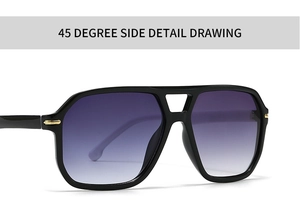 Detail shot of vintage aviator sunglasses with gradient purple lenses and gold accents
