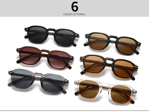 Collection of six vintage Boston style sunglasses in black, tortoiseshell and clear frames