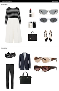 Flat lay of cat eye sunglasses paired with fashion apparel and leather accessories