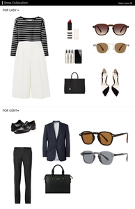 Flat lay of vintage acrylic sunglasses paired with modern fashion outfits for men and women
