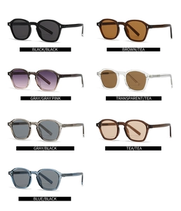 Collection de lunettes de soleil vintage Boston en sept couleurs avec rivets en métal
