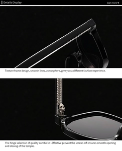 Détail macro des charnières métalliques et des branches texturées de lunettes de soleil