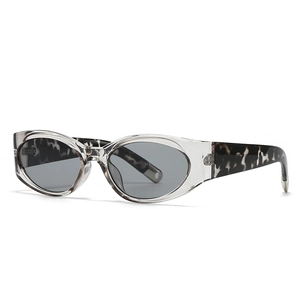 Fashionable oversized cat eye sunglasses with clear acetate frames and tortoiseshell temples