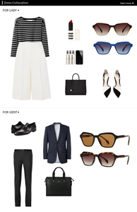 Flat lay of retro vintage sunglasses with elegant professional business attire and accessories