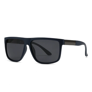Moderne quadratische Polarisierte Sonnenbrille mit mattblauem Rahmen für Herrenmode