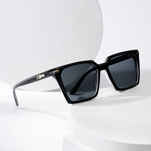 Fashion Square Frame Sunglasses UV400 Protection Trendy Large Plastic Metal Eyewear Street Photography Style
