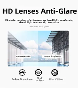 Polarized sunglasses detail showing HD lens anti-glare and UV protection comparison