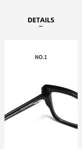 Detailed close-up of premium metal hinge and white size specs on black eyeglass temples