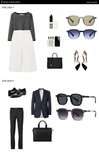 Fashion mood board featuring pilot sunglasses with formal business attire and accessories