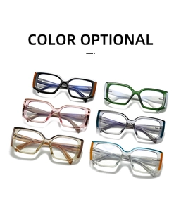 Multiples coloris pour lunettes carrées rétro anti-lumière bleue vues de dessus
