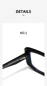 Détail de la charnière métallique argentée sur lunettes noires anti-lumière bleue