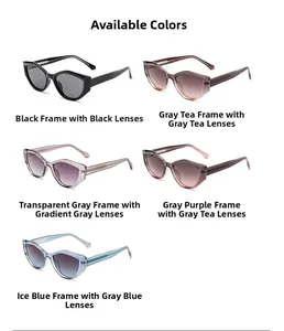 Détails des coloris de lunettes de soleil carrées en Noir, Gris-Thé et Gris Transparent