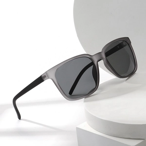 Square Sunglasses For Men And Women Large Matte Plastic Frame Glass Lens UV400 Protection Modern Outdoor Eyewear