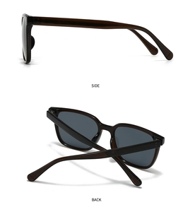 Vues latérale et arrière de lunettes de soleil rondes marron avec verres gris foncé marron
