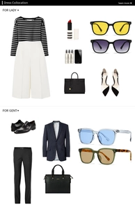 Mise à plat de lunettes de soleil rondes rétro avec tenue de mode et accessoires