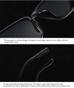 Detail of ergonomic nose pads and non-slip temples on modern retro square sunglasses