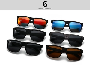 Six couleurs de lunettes de soleil carrées polarisées classiques avec monture en résine