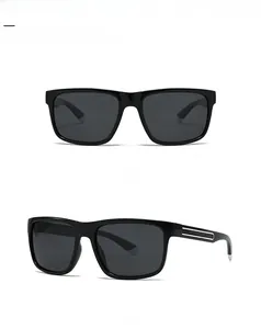 Lunettes de soleil polarisées carrées pour hommes avec détails argentés