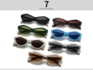 Detailed collection of geometric cat eye sunglasses in seven trendy assorted colors