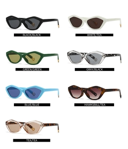 Collection of retro cat-eye sunglasses with angular frames and metal temple details