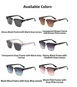 Sélection de lunettes de soleil rétro browline en six coloris avec détails métalliques