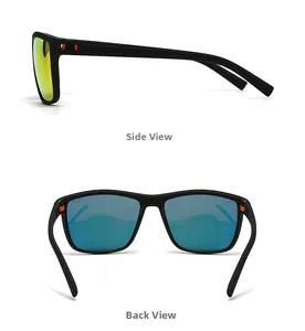 Lunettes de soleil de sport polarisées vues latérale et arrière avec verres colorés