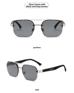 Detail view of retro slim aviator sunglasses with silver frame and carbon fiber pattern