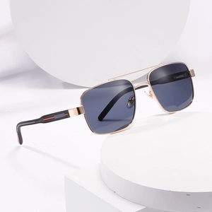 Lunettes De Soleil Aviateur Carrées Rétro Monture Métallique Protection UV Verres Dégradés Mode Pour Hommes Femmes
