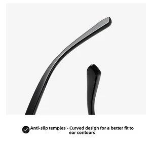 Detail of anti-slip curved temple tips on retro metal sunglasses for a secure fit