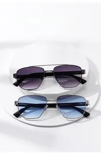 Detailed view of ZTT030 narrow sunglasses with gradient lenses and size text on temple