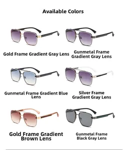 Retro small square metal frame sunglasses in various lens and frame color options