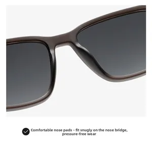 Detail of integrated nose pads on matte brown sunglasses for comfortable and pressure-free wear