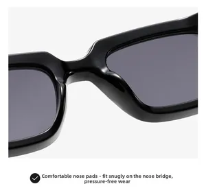 Detail der ergonomischen Nasenpads an der schwarzen quadratischen Sonnenbrille für Komfort