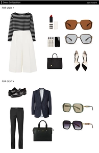 Composition mode avec lunettes aviateur et tenues professionnelles pour hommes et femmes