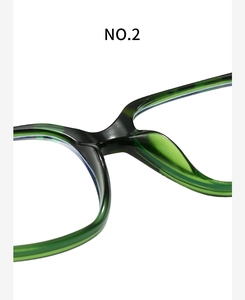 Macro shot of dark green tortoiseshell pattern on stylish eyeglass bridge and frames