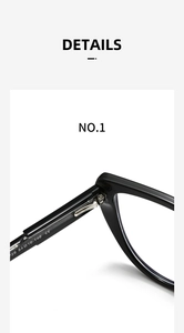 Macro detail of high-gloss black frames with reinforced metal hinges and CE certification