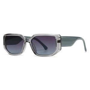 Klassische Oversize-Rechteck-Sonnenbrille mit grauem Farbverlauf und breiten Bügeln