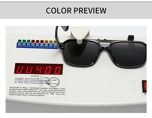Test UV400 de lunettes de soleil à dessus plat montrant une protection UV de 100%