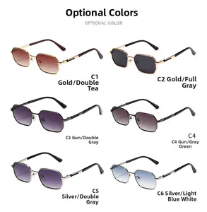 Affichage matriciel de lunettes de soleil étroites en métal aux couleurs rétro