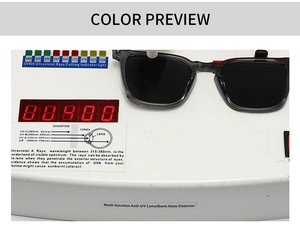 Polarisierte Sonnenbrille UV400 Schutztest zeigt Strahlenschutz der Linsenleistung