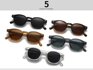 Classic round polarized sunglasses in five versatile colors with retro metal hinges