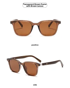 Details runder Tee-Sonnenbrille mit Bügeln in Holzoptik und polarisierten Gläsern