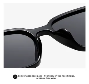 Detail of integrated nose pads on black round frame sunglasses for comfortable fit