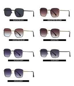Collection of round metal frame sunglasses in various gradient lens colors and finishes