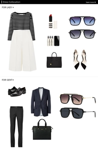 Fashion guide showcasing vintage sunglasses paired with elegant lady and gent outfits