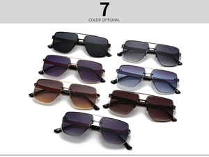 Vue détaillée de sept coloris pour lunettes de soleil carrées vintage avec monture à double pont