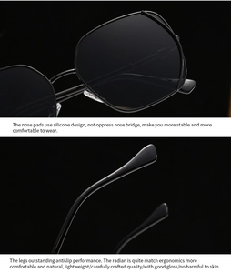 Detail view of anti-slip silicone nose pads and ergonomic temple tips of sunglasses