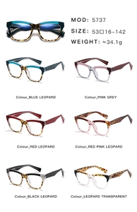Vue détaillée des lunettes anti-lumière bleue œil de chat en six motifs écailles variés