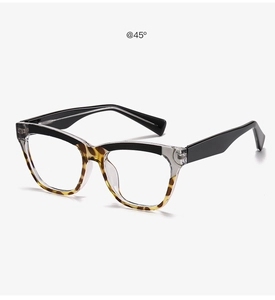 Vue détaillée des lunettes anti-lumière bleue rétro avec monture noire et écaille